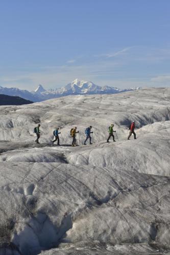 Gletscher wandern mit Seil