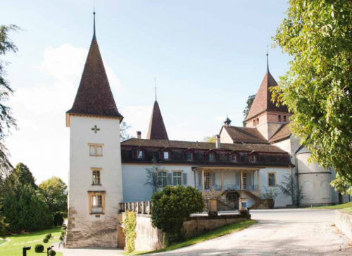 Schloss Munchenwiler our location for knitting retreats on Switzerland